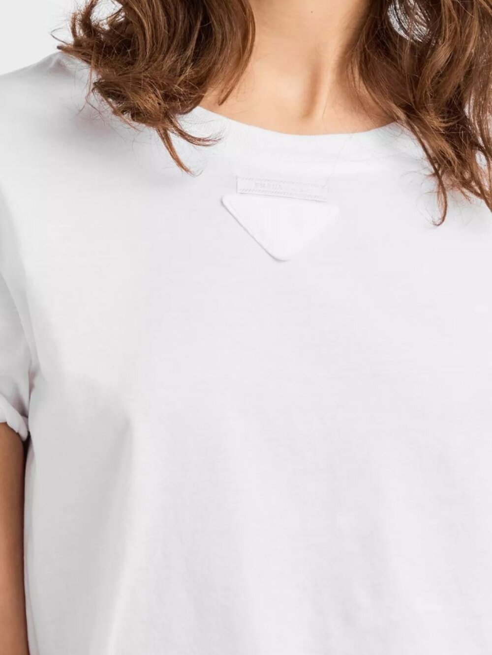 Prada Shapeable Cotton T-Shirt  color white size medium